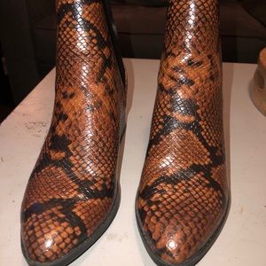 Brown reptile boots
